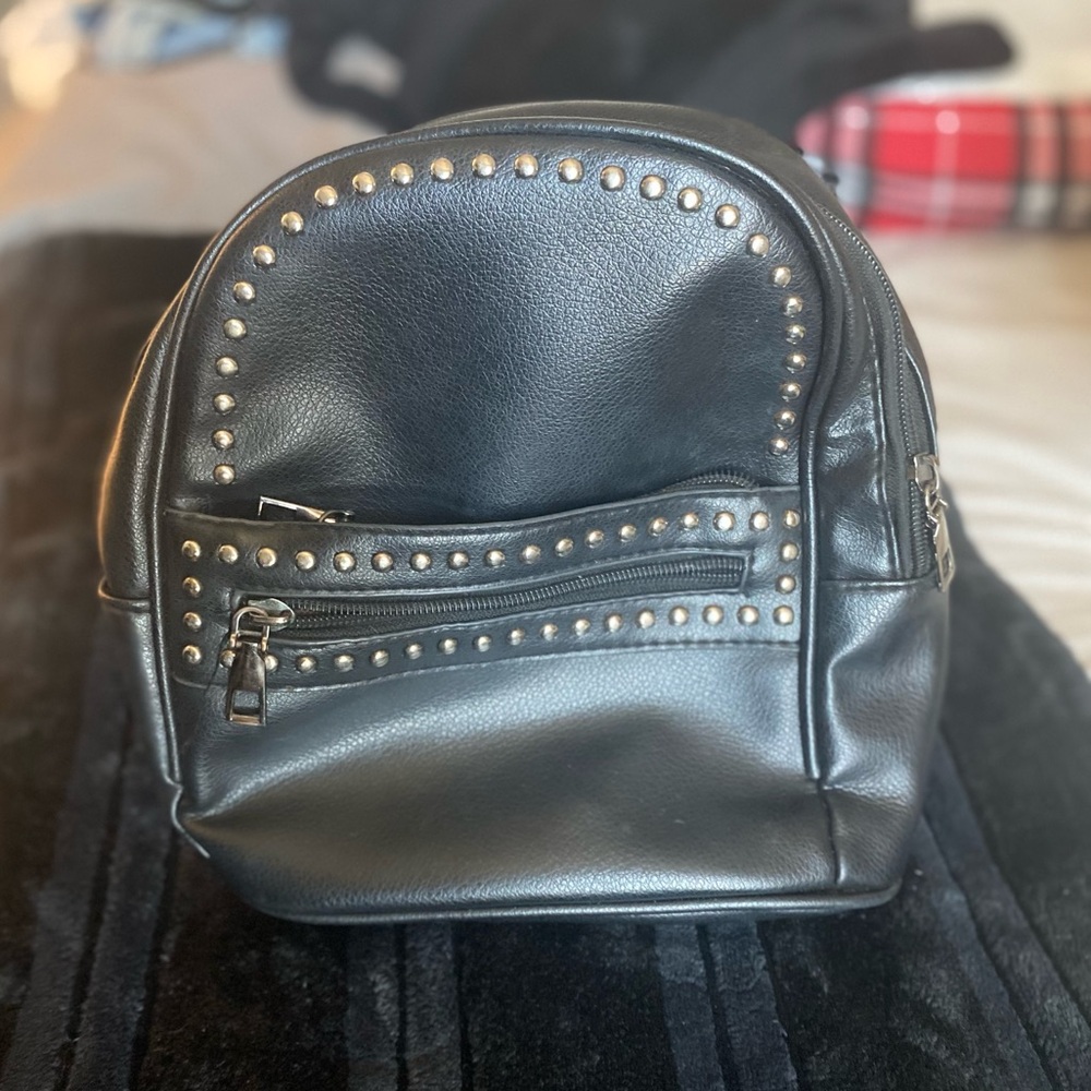 Black Studded Backpack